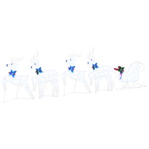 vidaXL LED елени 5 бр. Бяло 43 x 18 x 66 см текстил