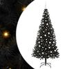 vidaXL Коледно дърво Черно 210 cm ПВЦ