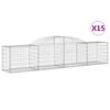vidaXL Габионни кошници арка 15 бр 300x50x60/80 см поцинковано желязо