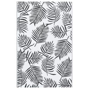 vidaXL Килим за открито, ARAKIL бяло и черно, 120x180 см, PP