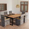 vidaXL Градински трапезен комплект, 7 части, сив