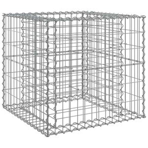 vidaXL Габионна кошница, сребриста, 70x70x65 см, поцинковано желязо