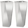 vidaXL Кашпа 2 pcs Сребрист 30 x 30 x 75 см Неръждаема стомана