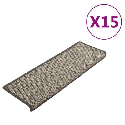 vidaXL Стелки за стълби, вид сизал, 15 бр, 65x21x4 см, сиво и бежово