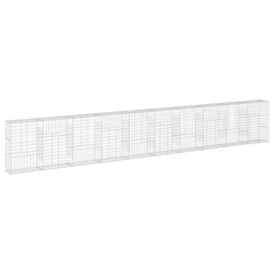 vidaXL Габионна кошница с покритие, 1000x50x150 см, поцинковано желязо