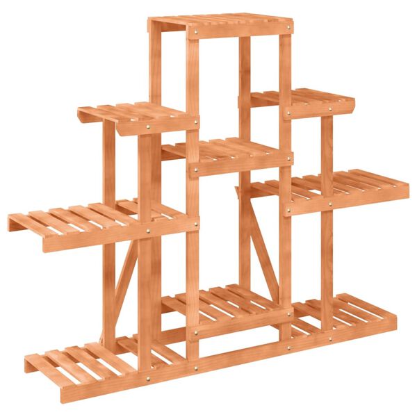 vidaXL Поставка за цветя, 110x25x96 см, масивна ела