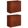 vidaXL Градинска саксия 2 бр. Ръждясало 60 x 30 x 40 см