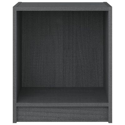vidaXL Нощни шкафчета, 2 бр, сиви, 35,5x33,5x41,5 см, бор масив