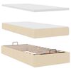 vidaXL Османска легло с матраци, кремаво, 180x200 см, плат
