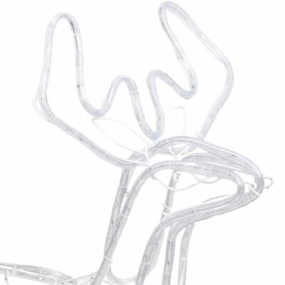 vidaXL Коледна фигура северен елен, студено бяло, 76x42x87 см