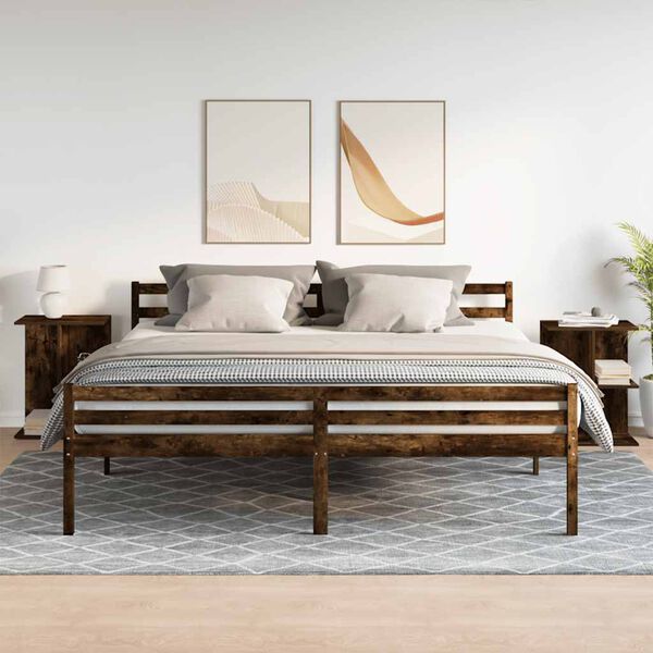 vidaXL Нощни масички, 2 бр, опушен дъб, 46,5x29x61 см, инженерно дърво