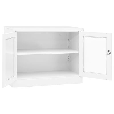 vidaXL Офис шкаф, бял, 90x40x70 см, стомана