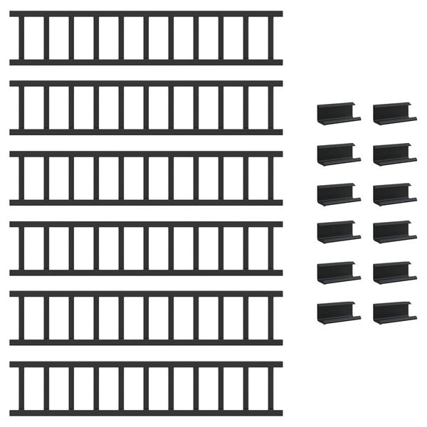 vidaXL Снегозадържател за покрив Черно 600 x 2,5 x 20 см Стомана