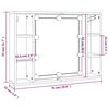 vidaXL Огледален шкаф с LED, опушен дъб, 76x15x55 см