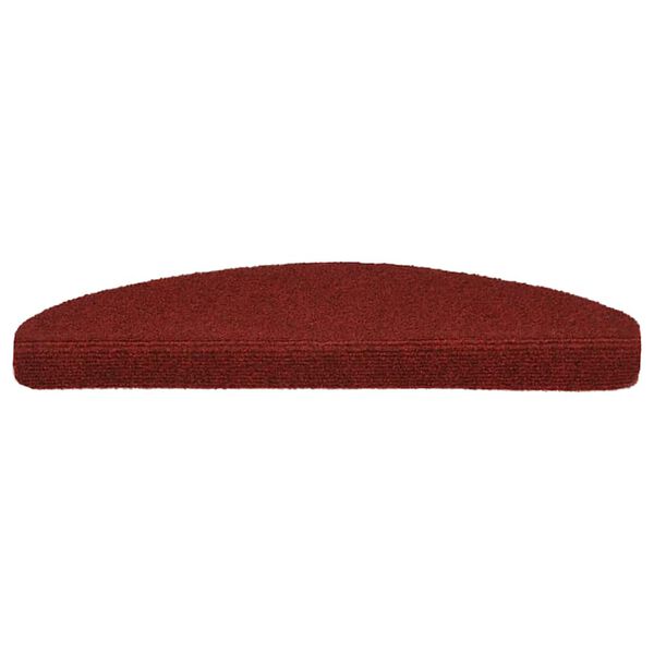 vidaXL Изтривалки за стълби, самозалепващи се, 30 бр., 65x21x4 см, бордо червени, полукръгли, големи