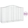 vidaXL Габионни кошници арка 12 бр 200x50x120/140см поцинковано желязо