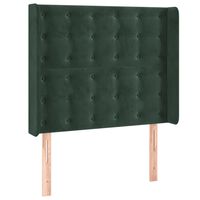 vidaXL Горна табла за легло с уши, тъмнозелена,83x16x118/128см, кадифе