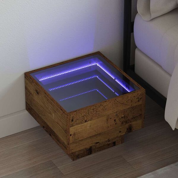 vidaXL Масичка за кафе Старо дърво 40 x 40 x 30 cm Инженерно дърво