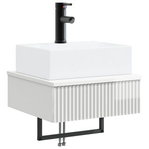 vidaXL Мивка за измиване, монтирана на стена Бял гланц 40 x 41 x 39 см