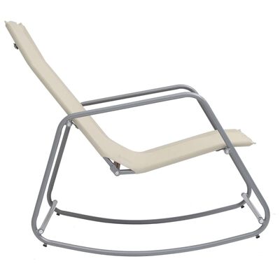 vidaXL Градински люлеещ се стол, кремав, 95x54x85 см, textilene