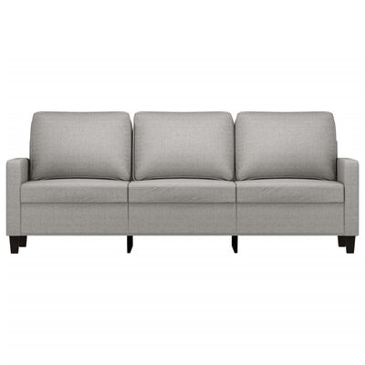 vidaXL 3-местен диван, светлосив, 180 см, плат