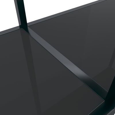 vidaXL Конзолна маса, черна, 160x35x75,5 cм, закалено стъкло