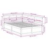 vidaXL Легло с етажерка за книги, без матрак, 120x200 см, бор масив