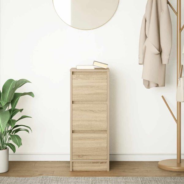 vidaXL Сайдборд, дъб сонома, 29,5x34x76 см, инженерно дърво