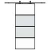 vidaXL Плъзгаща се врата с комплект обков Черно 90x205 cm