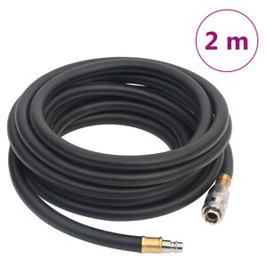 vidaXL Хибриден маркуч за въздух черен 0,6" 2 м гума и PVC