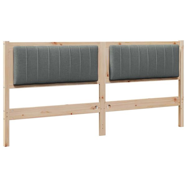 vidaXL Тапицирана табла с таблото Кафяво 180 cm Солидно борово дърво