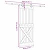 vidaXL Плъзгаща врата с монтажни части, 80x210 см, борово дърво масив