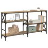 vidaXL Конзолна маса с рафт Дъб 150 x 29 x 76,5 см Инженерно дърво