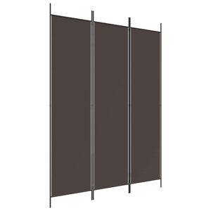 vidaXL Параван за стая, 3 панела, кафяв, 150x200 см, плат