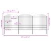 vidaXL Градинска ограда с връх тип &bdquo;копие&ldquo;, стомана, 537x200 см, черна