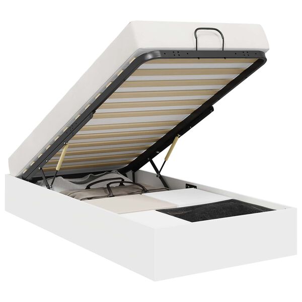 vidaXL Отоманско легло със съхранение Бяло 193 x 120 x 25 см ПДЧ