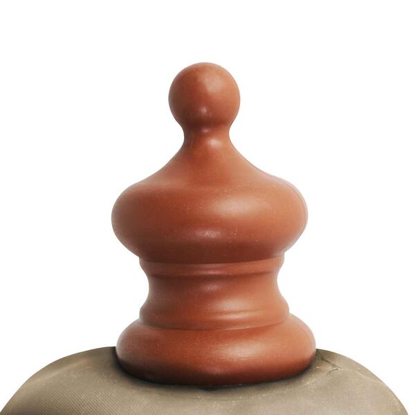 vidaXL Градински чадър с дървен прът, 350 см, таупе