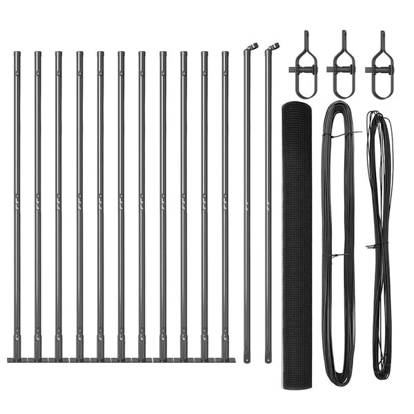 vidaXL Стълб за ограда. Сив 25 x 1,4 м (25 x 25 мм решетка)