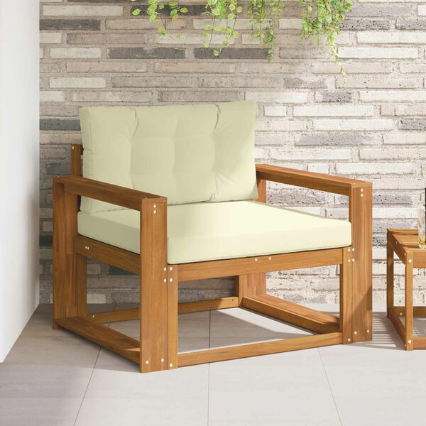 vidaXL Среден диван за открито Солидно акациево дърво Естествен