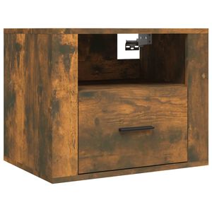 vidaXL Нощно шкафче за стенен монтаж, опушен дъб, 50x36x40 см