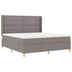 vidaXL Легло с пружинирана основа с таблото Таупе 180 x 200 cm текстил