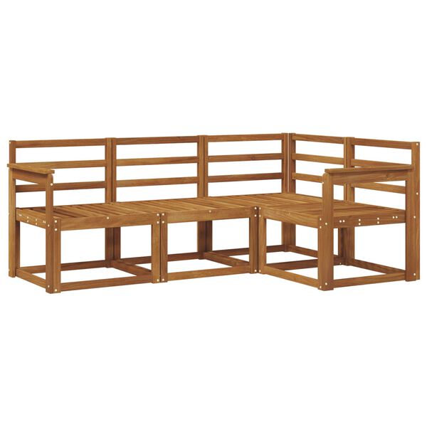 vidaXL Комплект дивани за открито 4 pcs Естествен