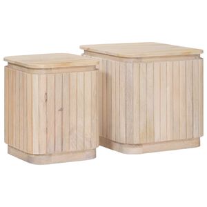 vidaXL Ръчно изработен комплект масички 2 pcs Бяло 45 x 45 x 45 cm