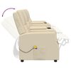 vidaXL 4-местен масажен реклайнер с държачи за чаши, кремаво, еко кожа