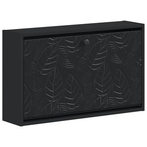 vidaXL Стенно шкафче за обувки DELFT 71 x 17 x 43 см Черно