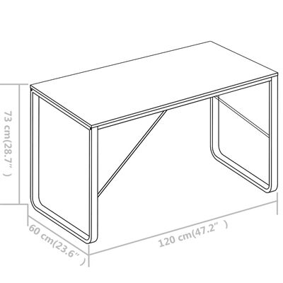 vidaXL Компютърно бюро, бяло, 120x60x73 см