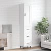 vidaXL Висок шкаф, бял, 34,5x34x180 см, инженерно дърво