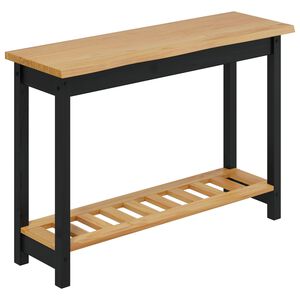 VidaXL Конзолна маса с рафт със съхранение EKAI Черно 112 x 35 x 76 см