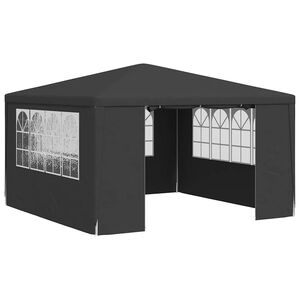 vidaXL Професионална парти шатра със стени 4х4 м антрацит 90 г/м&sup2;
