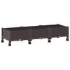 vidaXL Градинска саксия с колела Кафяво 120 x 40 x 33 см ПП